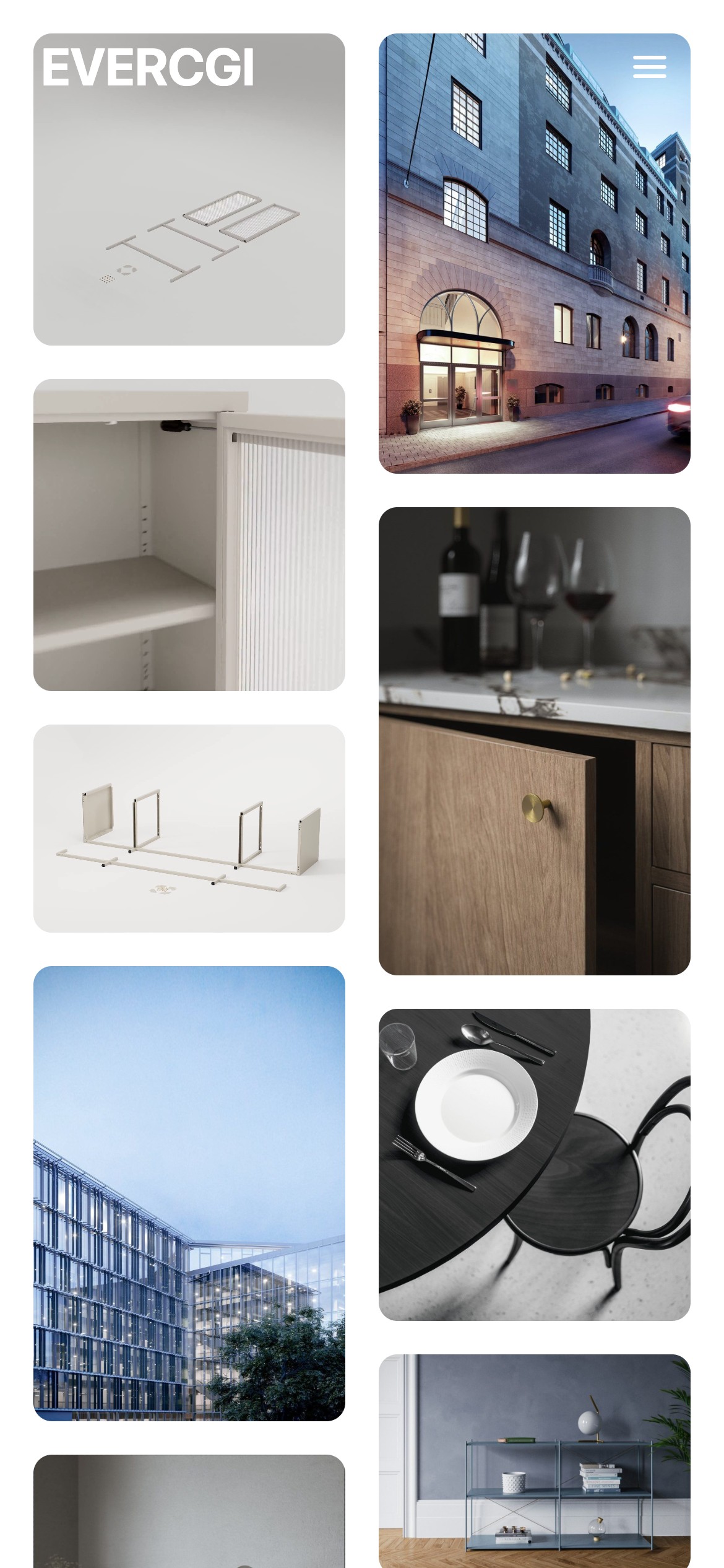 EVERCGI landing page - mobile view