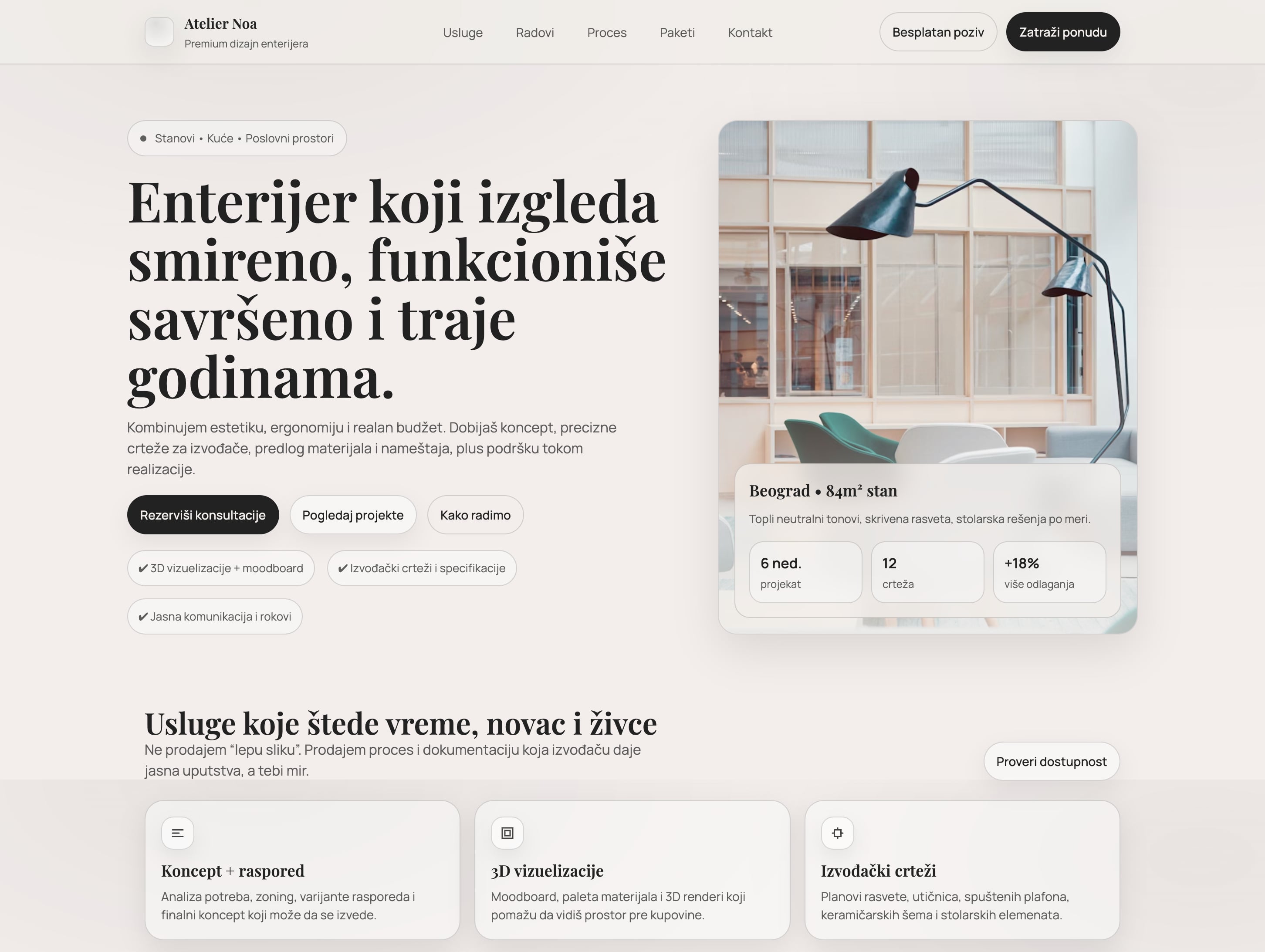 Preview sajta za enterijer