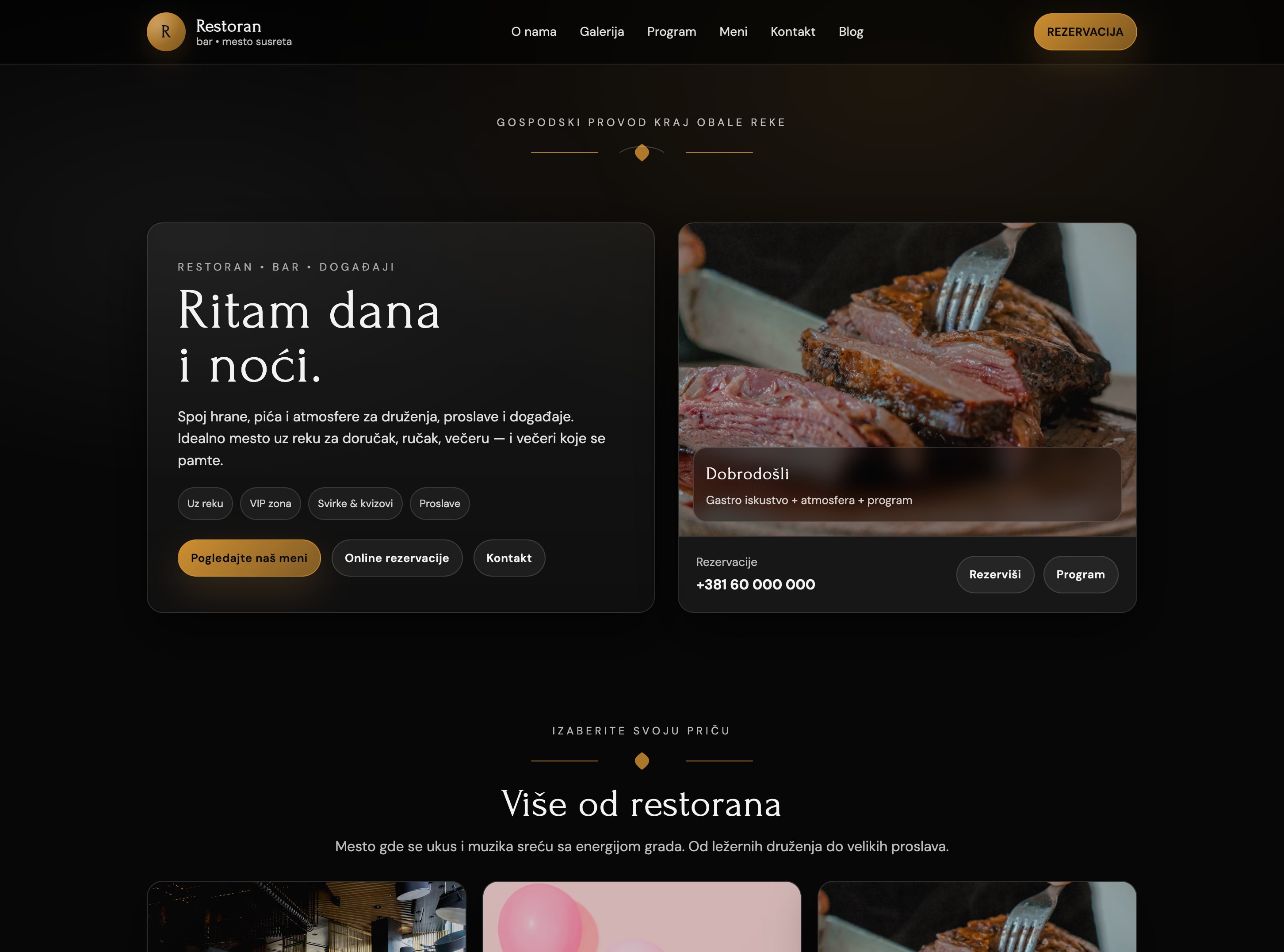 Preview sajta za restoran